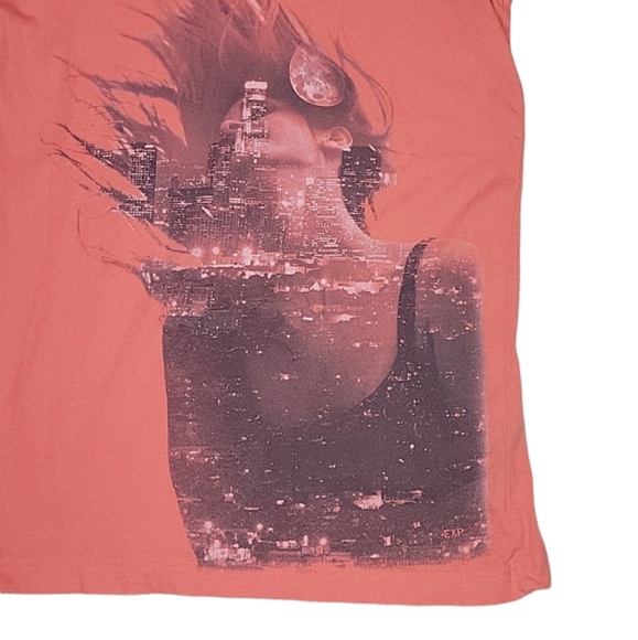 Express Men's Coral Abstract Graphic Short Sleeve T- Shirt, Size X-Small - Picture 2 of 6